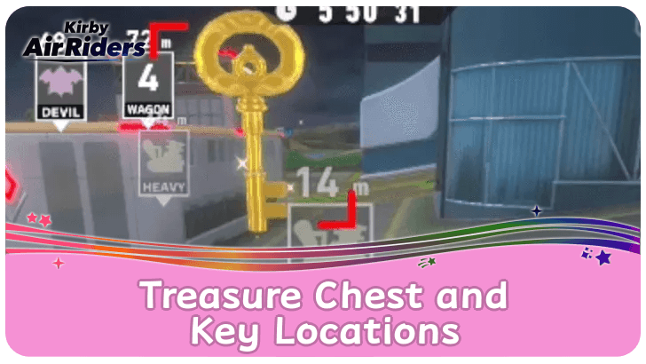 Kirby Air Riders Treasure Chest and Key Locations