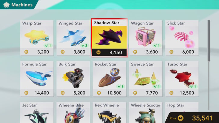 Kirby Air Riders Vehicle Shop