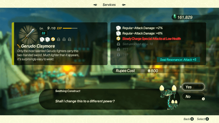 Change Weapon Arts at the Weapons Research Base