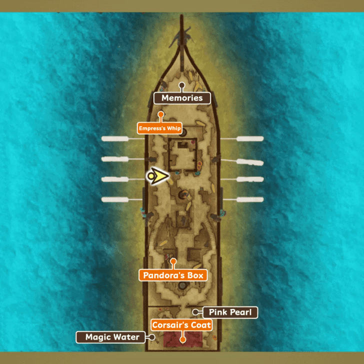 Ghost Ship Map and Treasure Chests