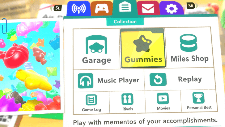 Gummies in the Collection menu tab