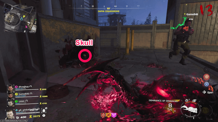 Skull near the rocket