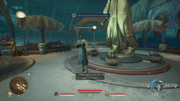 Vicar Levin by the Statue