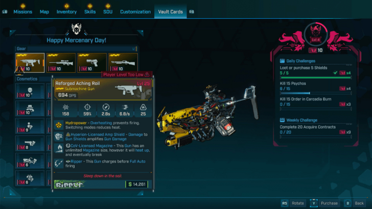 Vault Card Legendary Weapon