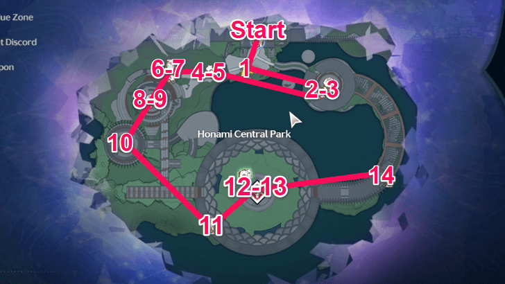 Honami Central Park Clear Route