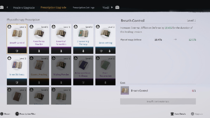 Prescription Upgrade Materials