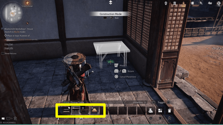 WWM - Place Furniture in Four-Rafter House