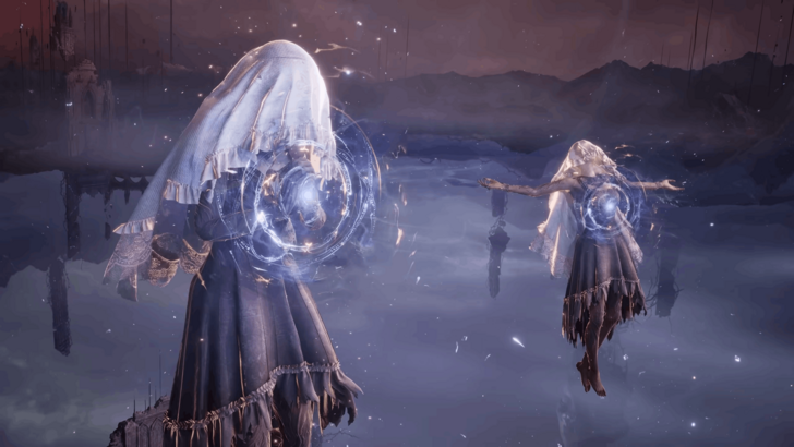 Two Spectral Maidens charging up an attack