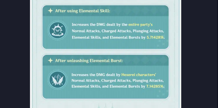 Genshin - Sucrose Hexerei Buffs