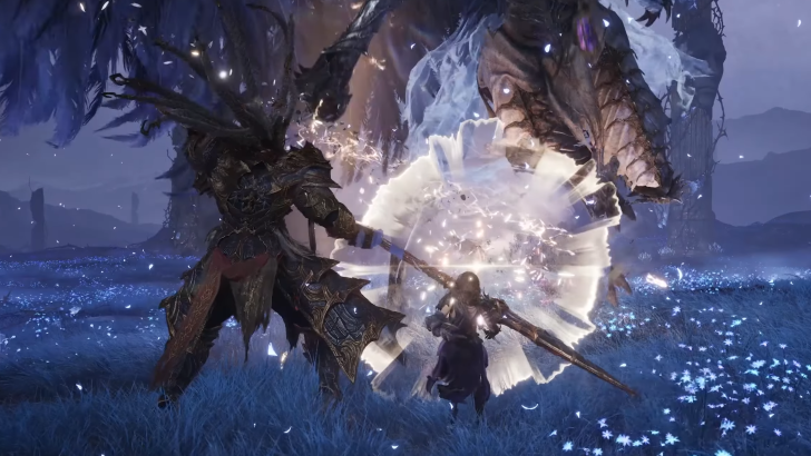 Lamorak blocking an attack for Gwendolyn