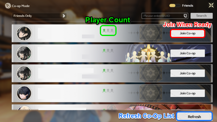 Wuthering Waves Co-Op List