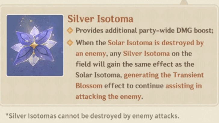 Silver Isotoma Cannot Be Destroyed By Enemy Attacks