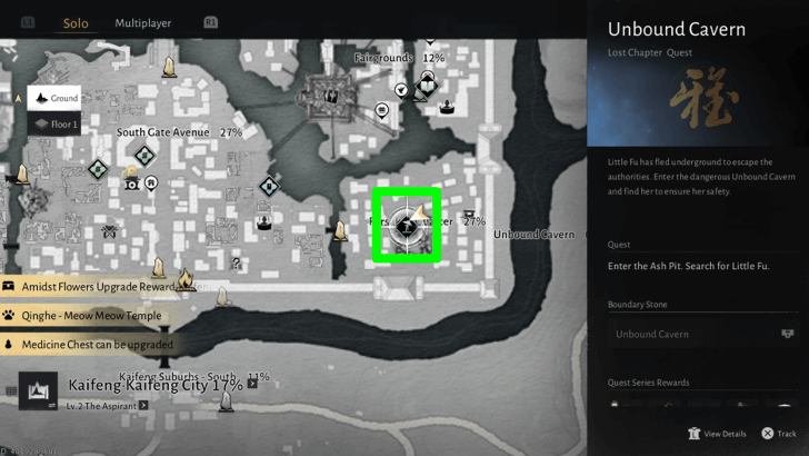 Unbound Cavern Map Location