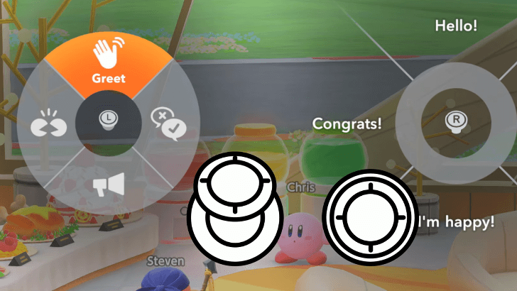Kirby Air Riders - Use the L and R Stick to Send Emotes