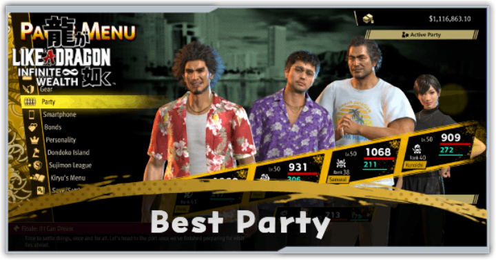 Like a Dragon Infinite Wealth - Best Party Guide
