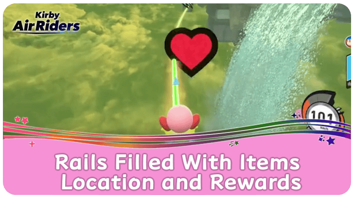 Kirby Air Riders - Rails Filled With Items Location and Rewards