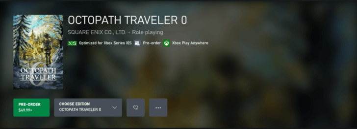 Octopath 0 Xbox