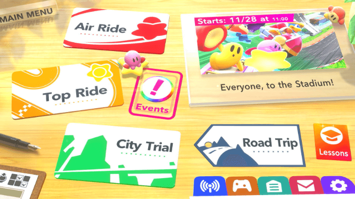 Events Button on the Main Menu