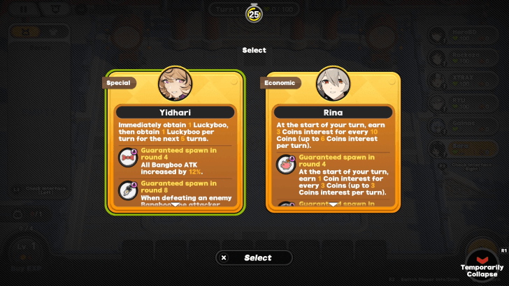 Select a Character for Buffs