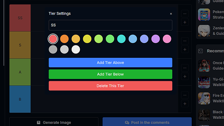 Tier List Maker Step 1