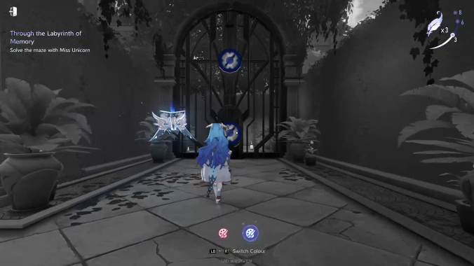 Through the Labyrinth of Memory Two Blue Disc Door