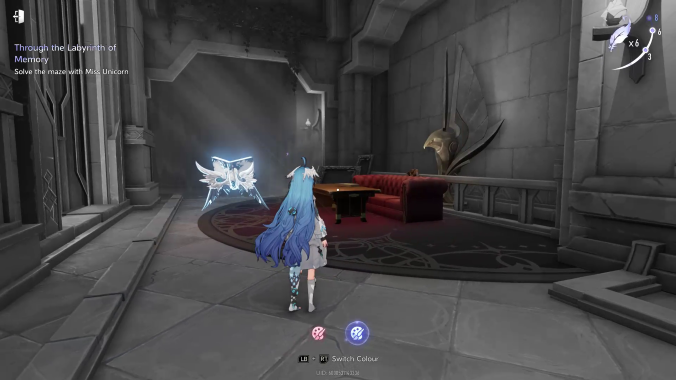 Through the Labyrinth of Memory — Red Couch White Feather