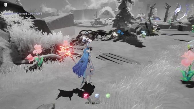 Unexpected Commission Red and Blue Flowers Feather