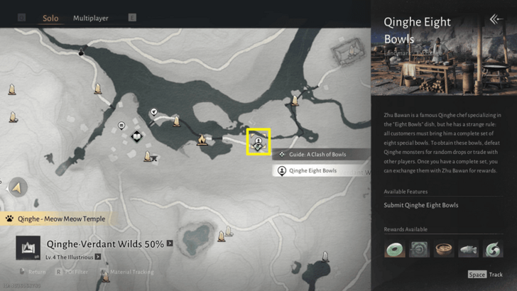 Qinghe Eight Bowls Map Location