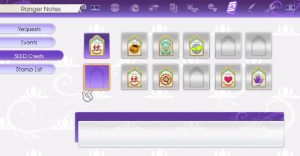 Equip SEED Crests in Ranger Notes