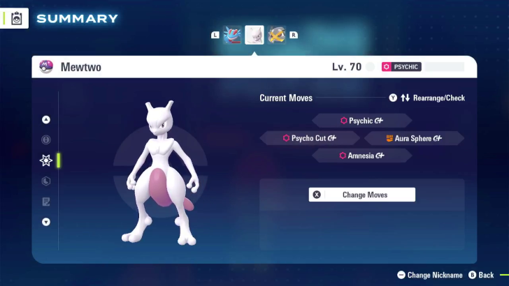 Mewtwo Moves