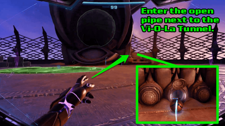 Enter the Open Pipe to the Tunnel