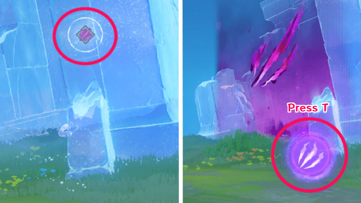 Interact with the Pillars and Barrels with Durin