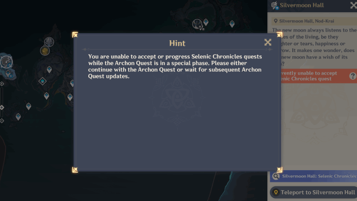 Genshin - Selenic Chronicles Unavailable Notice