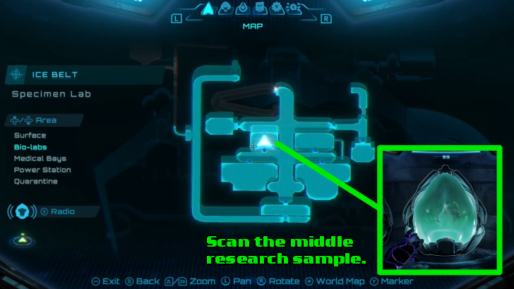Find the room with the research samples