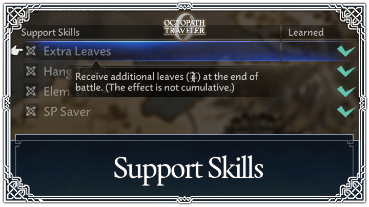 Octopath Traveler 0 Support Skills