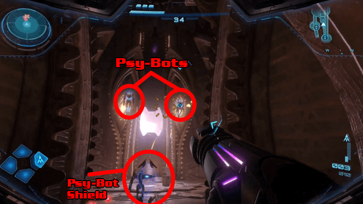 Defeat the 3 Psy-Bots