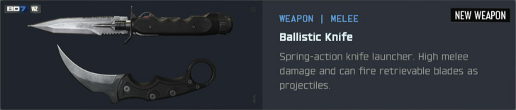 Ballistic Knife Rewards