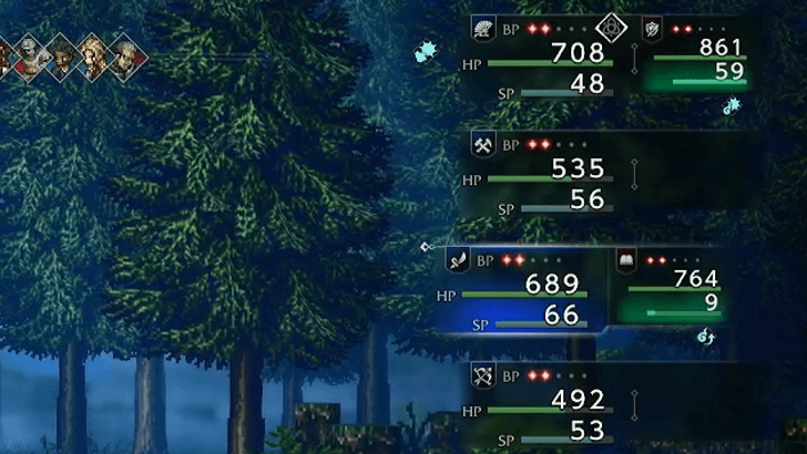 Heal HP and SP in the Back Row