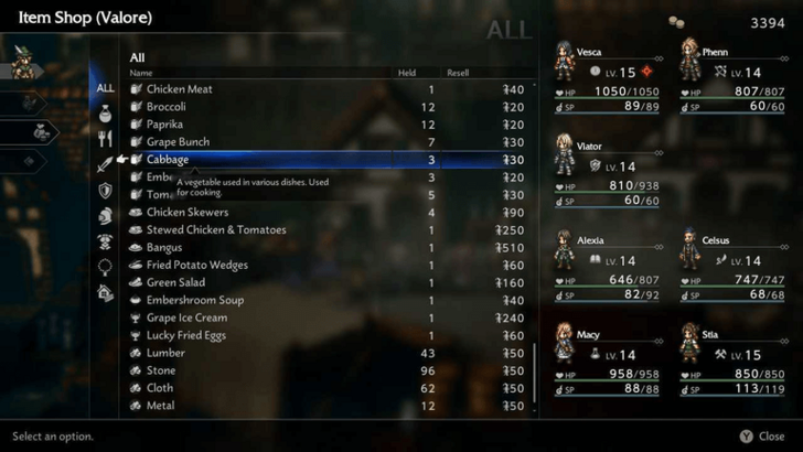 Sell Vegetables or Meals