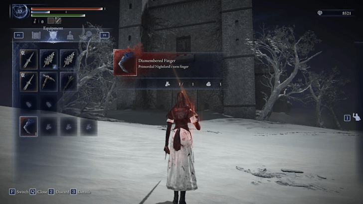 Find the Dismembered Finger in your Inventory