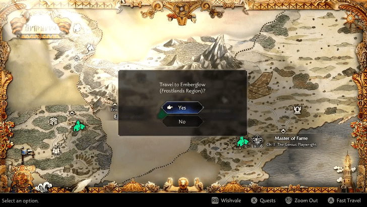 fast traveling to Emberglow