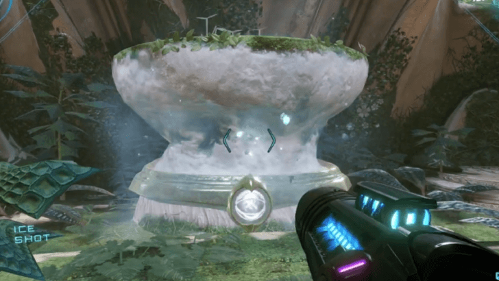 Freeze fountain with ice shot