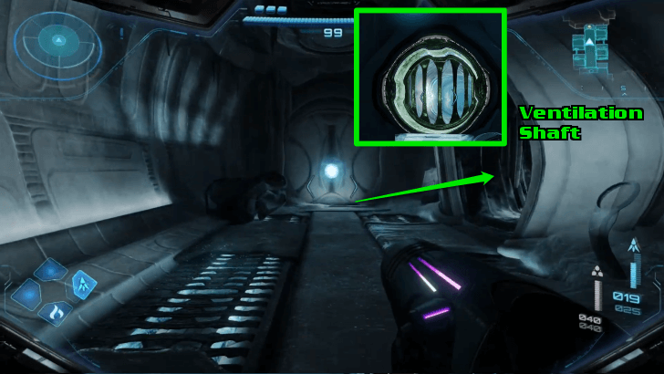 Room with Ventilator Shaft in Staging Corridor