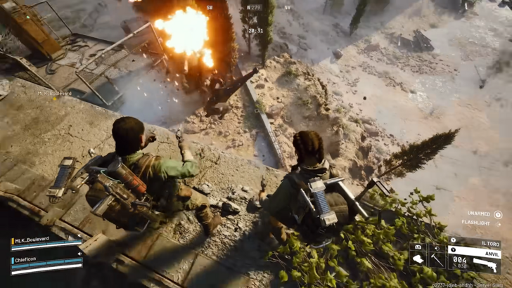 ARC Raiders Players Looking Over An Explosion