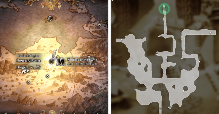 Finesand Ruins Location