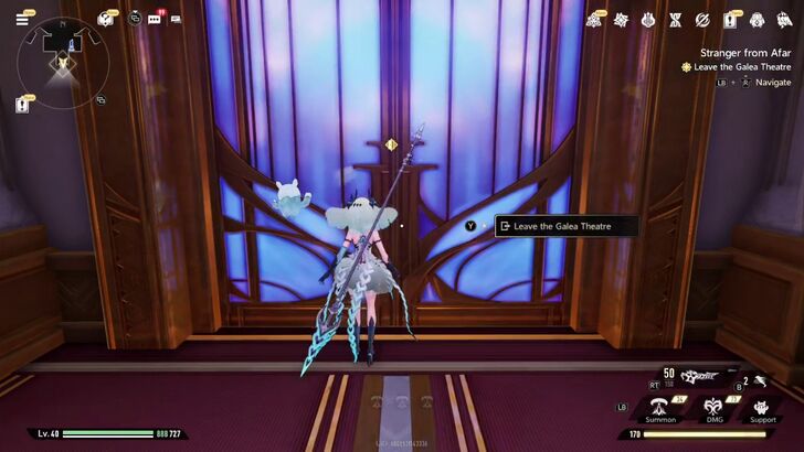 Stranger from Afar Quest Leave the Galea Theatre