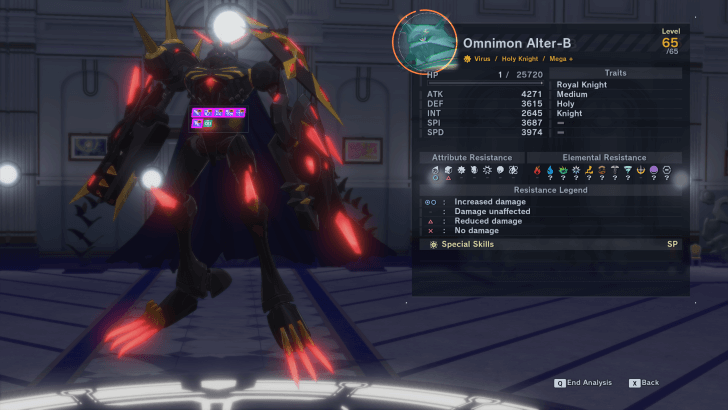 Omnimon Alter-B Status Buffs