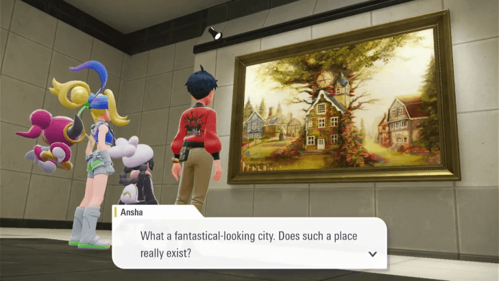 Painting of a Pokemon Gym in a Tree in the Lumiose Museum