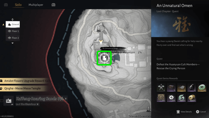 An Unnatural Omen Map Location