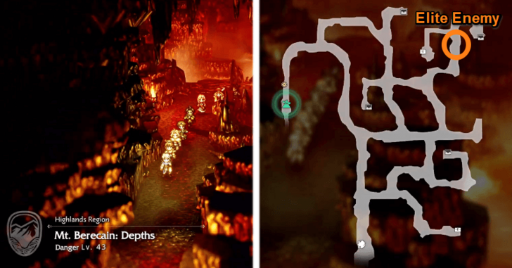 Path to Mt. Berecain Depths Map